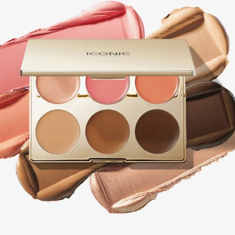 ICONIC LONDON Multi-Use Cream Blush, Bronze & Highlight Palette